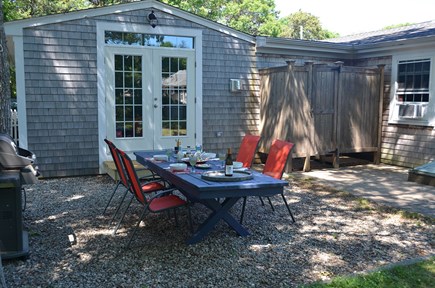 South Yarmouth Cape Cod vacation rental - Patio with enclosed outside shower