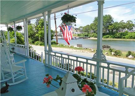 Onset on Water Street Inlet MA vacation rental - Big Furnished Porch w/ Views to Bridge, Village, Harbor & Beach