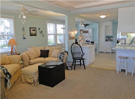 Onset on Water Street Inlet MA vacation rental - Northside (#17434) LR w/ TV, DVD, Wi-Fi opening to DR & Kitchen