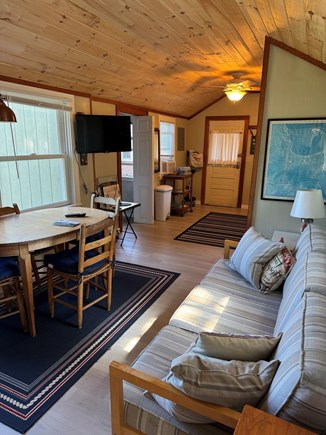Wellfleet Cape Cod vacation rental - Comfortable sofa with a harbor view.