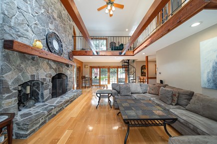 Sandwich, Cape Cod Cape Cod vacation rental - Great Room with 75 inch Ultra High-Def TV and sectional sofa.
