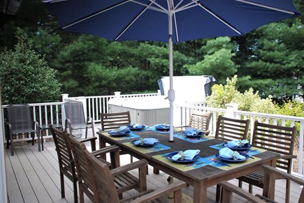Harwich Cape Cod vacation rental - The new deck has a teak table and private garden views