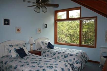 Wellfleet Cape Cod vacation rental - Upstairs bedroom - twins can convert to King - shared bath