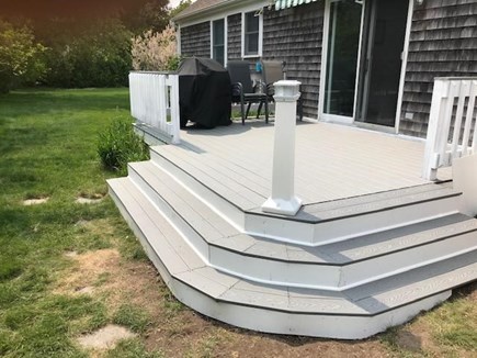 Brewster Cape Cod vacation rental - Rear Trex deck with table and chairs