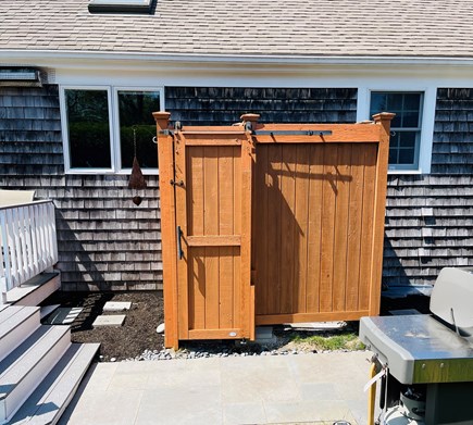 Brewster Cape Cod vacation rental - Private outdoor shower to rinse off the beach sand and salt.