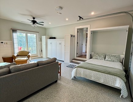 Brewster Cape Cod vacation rental - Bonus/family room facing 2 queen size Murphy wall beds (one open)