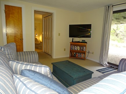 Eastham Cape Cod vacation rental - Lower level family room, showing entrance to bedroom