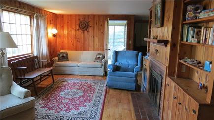 West Chatham Cape Cod vacation rental - Living Room with Fire Place and sofa bed