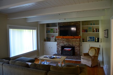 East Falmouth Cape Cod vacation rental - Living room with TV and plenty of board games