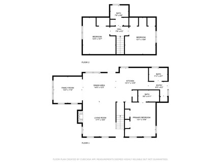 eastham Cape Cod vacation rental - Floor plan of first and second floors 