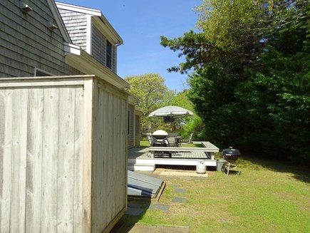 eastham Cape Cod vacation rental - Back are showing outdoor shower, deck 