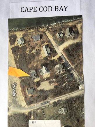 Eastham Cape Cod vacation rental - Aerial view of cottage...located 100 yards from the bay