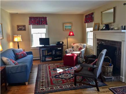 Brewster Cape Cod vacation rental - Living room with fireplace