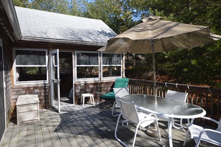 Truro Cape Cod vacation rental - Gorgeous Deck with outdoor dining, gas grill and sun umbrella