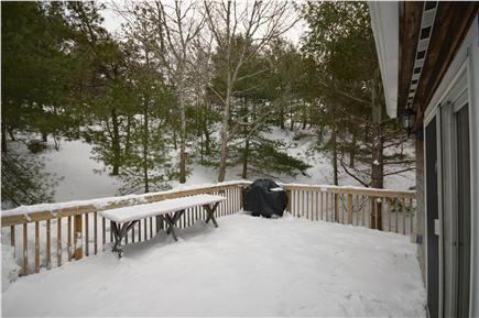 Truro Cape Cod vacation rental - Deck is set nicely in very private hill with gorgeous trees.
