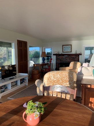 South Wellfleet Cape Cod vacation rental - Living area with a view into the screened in front porch