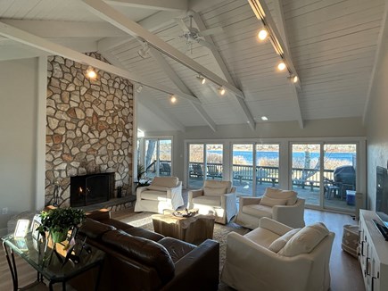 East Falmouth Cape Cod vacation rental - Oversized great rm - firpl, tv and water views from every corner.