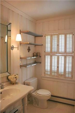 East Sandwich Cape Cod vacation rental - Master Bath- walk-in tiled shower with rainfall showerhead & seat