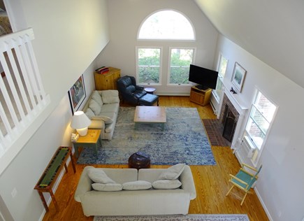 Wellfleet Cape Cod vacation rental - Vaulted living room – as seen from upstairs