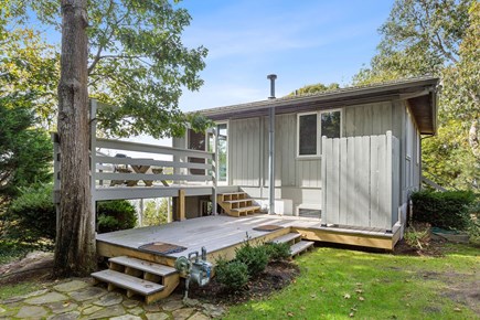 West Dennis Cape Cod vacation rental - Lower deck with outdoor shower