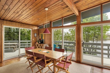 West Dennis Cape Cod vacation rental - Dining table for 6 with great view of the pond