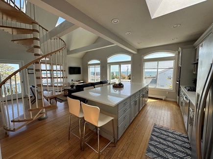 Dennisport Cape Cod vacation rental - Ocean views from the renovated kitchen with 10' island seating 6