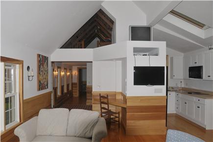 Truro Cape Cod vacation rental - The Cathedral ceilings and automated skylights keeps air flowing.