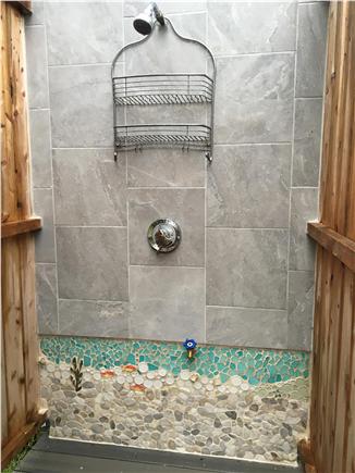 South Yarmouth Cape Cod vacation rental - Outdoor Shower, with unique mosaic