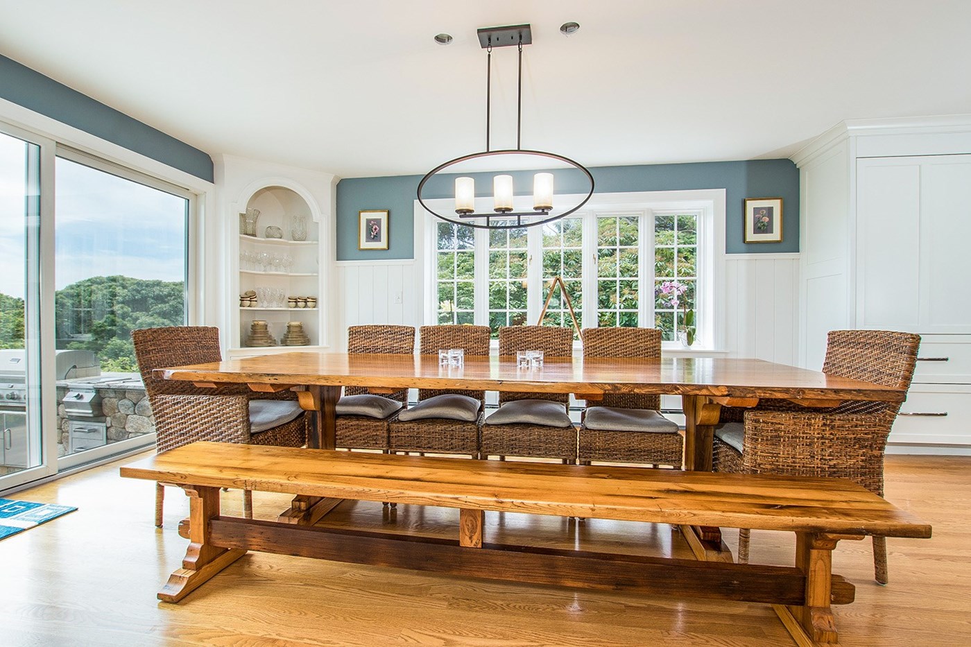 Sprawling 1st floor family room with sliders to back patio