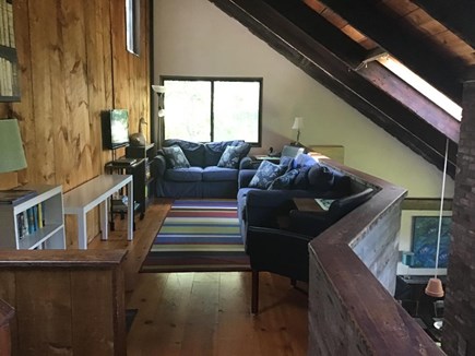 Wellfleet Cape Cod vacation rental - Loft area with Books, TV and Game area (lots of games!)