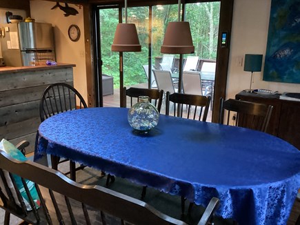 Wellfleet Cape Cod vacation rental - Dining room and back deck with charcoal grill