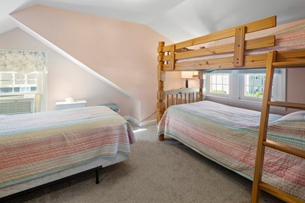 Dennis Port Cape Cod vacation rental - Second floor bunk bedroom with 3 twins and split A/C