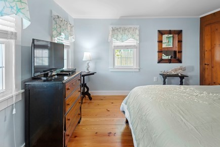 Dennis Port Cape Cod vacation rental - Main bedroom with queen and TV on 1st floor