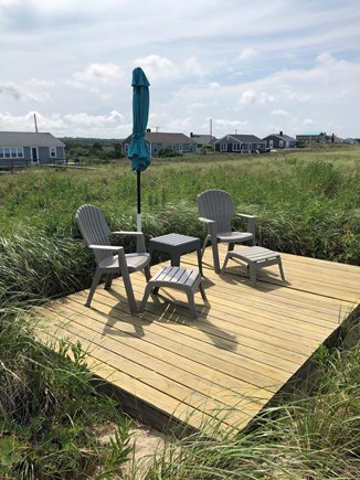 Sagamore Beach Cape Cod vacation rental - Mini deck, next to the dune path that leads to the beach