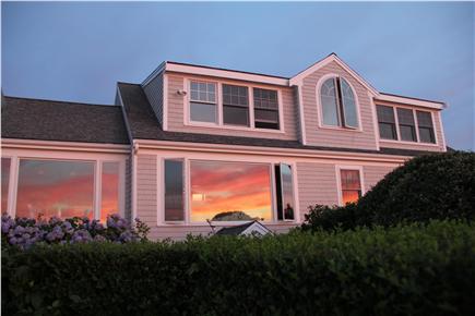Brewster Cape Cod vacation rental - Reflection of sunset in the picture windows