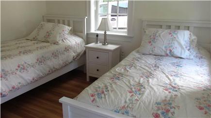 Woods Hole Cape Cod vacation rental - Downstairs bedroom with two new twin beds and 32 inch HDTV