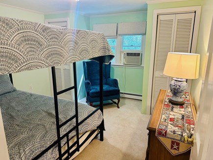 Plymouth, Priscilla Beach MA vacation rental - Bedroom 3 with Queen over Queen bunkbeds and twin trundle