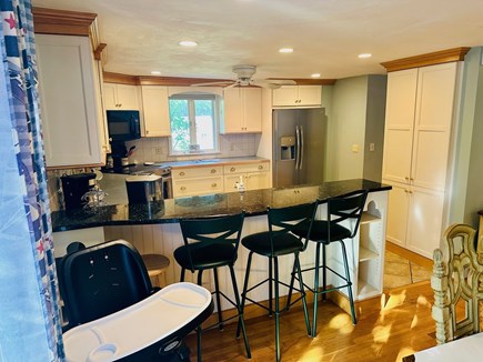 Plymouth, Priscilla Beach MA vacation rental - Kitchen Breakfast bar seating and high chair