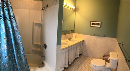 North Truro Cape Cod vacation rental - Master bath in south east end of beach house