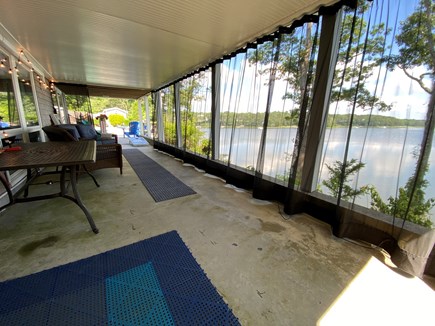 Cotuit Cape Cod vacation rental - Screened in deck overlooking the Bay and adjacent to the pool