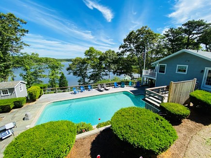Cotuit Cape Cod vacation rental - Our pool area overlooking the Bay