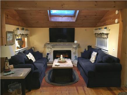 Dennisport Cape Cod vacation rental - Family room with 55'' Smart TV and electronic fireplace