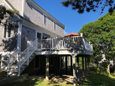 Chatham Cape Cod vacation rental - Back deck and stairway to back yard for outside fun.