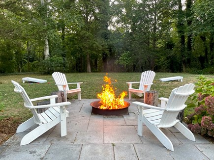 Orleans Cape Cod vacation rental - Firepit on patio with large back yard