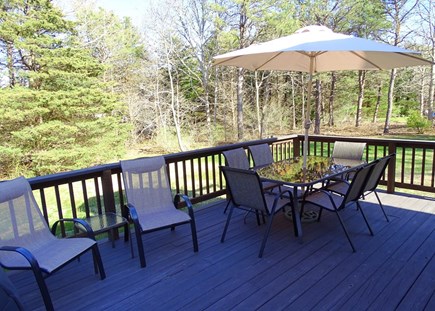North Eastham, Herringbrook/Ma Cape Cod vacation rental - Deck with grill and seating - overlooking private back yard
