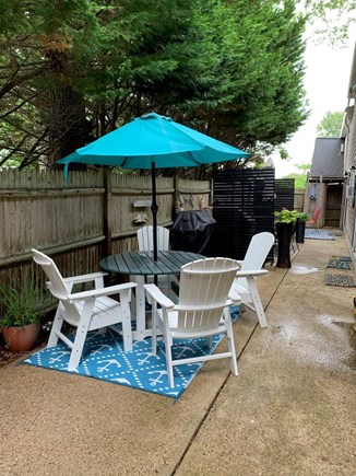 Dennis Port Cape Cod vacation rental - Outdoor patio set with Weber grill.