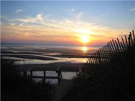 Eastham Cape Cod vacation rental - Low-tide sunset at association beach.
