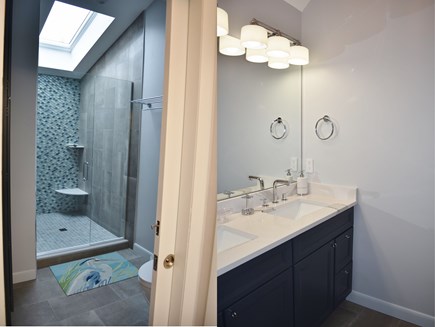 Chatham Cape Cod vacation rental - Guest Ensuite Bath, Shower with skylight and double sink.New 2019