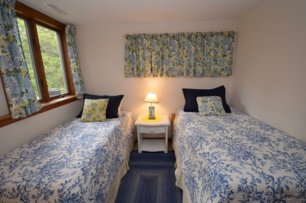 Orleans Cape Cod vacation rental - Lower level bedroom with 2 twins, garden view