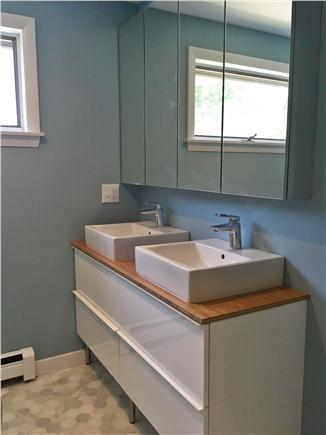 Woods Hole, Falmouth Cape Cod vacation rental - The common bath features double sinks, shower & marble floor
